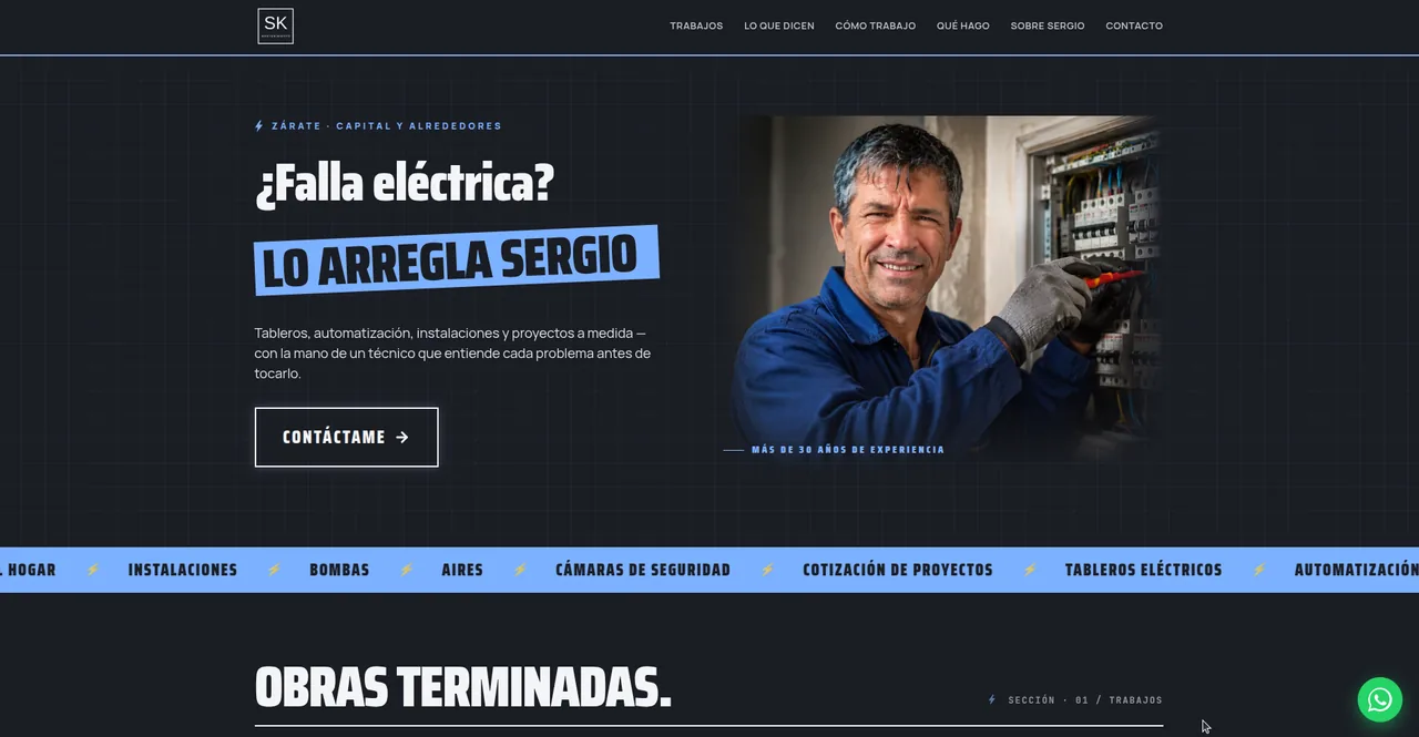 Sitio de SK Mantenimiento en escritorio